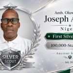 AMB. OLUWAMAYOWA JOSEPH ADEBIYI MAKES HISTORY AS ANCIENT SOCIETY’S FIRST SILVER SCOUT